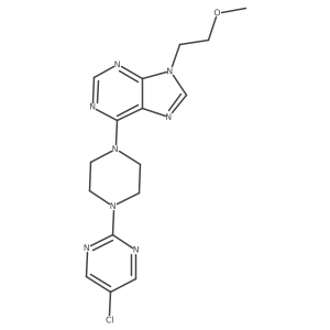 6-[4-(5-chloropyrimidin-2-yl)piperazin-1-yl]-9-(2-methoxyethyl)-9H-purine结构式