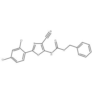benzyl N-[4-cyano-2-(2,4-dichlorophenyl)-1,3-oxazol-5-yl]carbamate结构式