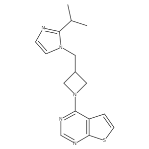 2-(propan-2-yl)-1-[(1-{thieno[2,3-d]pyrimidin-4-yl}azetidin-3-yl)methyl]-1H-imidazole结构式
