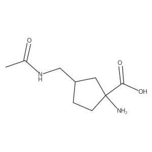 1-Amino-3-(acetamidomethyl)cyclopentane-1-carboxylic acid结构式