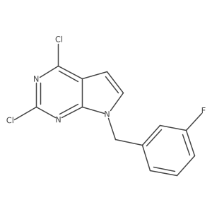 2,4-Dichloro-7-(3-fluoro-benzyl)-7H-pyrrolo[2,3-d]pyrimidine Structure