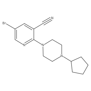 5-Bromo-2-(4-cyclopentylpiperazin-1-yl)pyridine-3-carbonitrile Structure