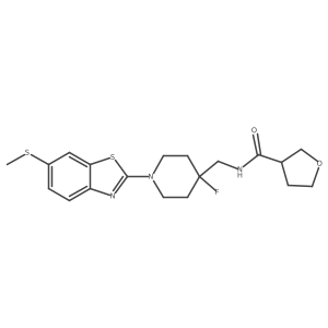 N-({4-fluoro-1-[6-(methylsulfanyl)-1,3-benzothiazol-2-yl]piperidin-4-yl}methyl)oxolane-3-carboxamide结构式