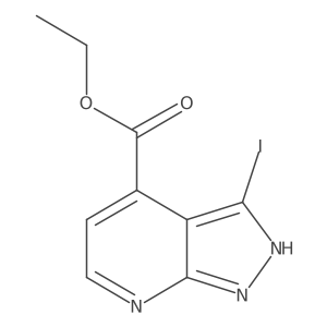 Ethyl 3-iodo-1H-pyrazolo[3,4-b]pyridine-4-carboxylate结构式
