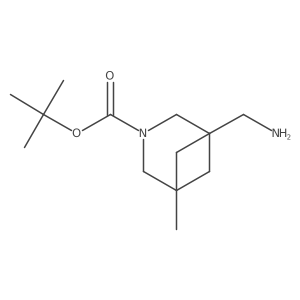 Tert-butyl 1-(aminomethyl)-5-methyl-3-azabicyclo[3.1.1]heptane-3-carboxylate结构式