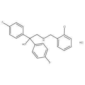 2-{[(2-Chlorophenyl)methyl]amino}-1,1-bis(4-fluorophenyl)ethan-1-ol hydrochloride结构式