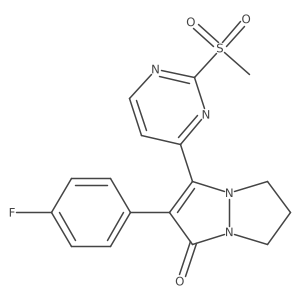 2-(4-fluorophenyl)-3-(2-methanesulfonyl-pyrimidin-4-yl)-6,7-dihydro-5H-pyrazolo[1,2-a]pyrazol-1-one结构式