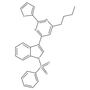 3-[6-Butyl-2-(2-thienyl)-4-pyrimidinyl]-1-(phenylsulfonyl)-1H-indole Structure