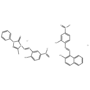 Lithium (2,4-dihydro-4-((2-hydroxy-5-nitrophenyl)azo)-5-methyl-2-phenyl-3H-pyrazol-3-onato(2-))(1-((2-hydroxy-4-nitrophenyl)azo)-2-naphtholato(2-))chromate(1-) Structure