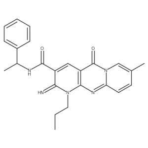 2-imino-8-methyl-5-oxo-N-(1-phenylethyl)-1-propyl-1,5-dihydro-2H-dipyrido[1,2-a:2',3'-d]pyrimidine-3-carboxamide Structure