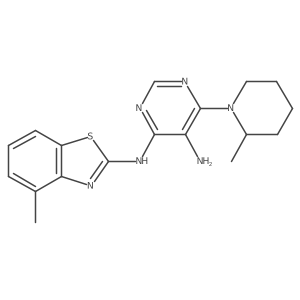 N4-(4-Methyl-2-benzothiazolyl)-6-(2-methyl-1-piperidinyl)-4,5-pyrimidinediamine结构式