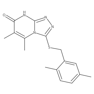 3-((2,5-dimethylbenzyl)thio)-5,6-dimethyl-[1,2,4]triazolo[4,3-a]pyrimidin-7(8H)-one结构式