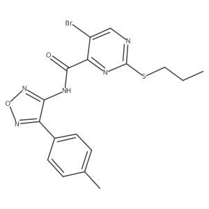 5-bromo-N-[4-(4-methylphenyl)-1,2,5-oxadiazol-3-yl]-2-(propylsulfanyl)pyrimidine-4-carboxamide Structure