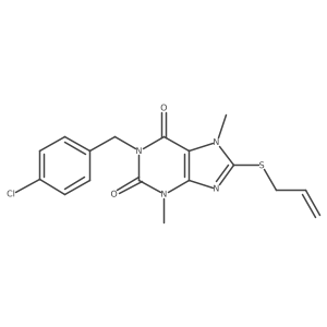 8-(allylthio)-1-(4-chlorobenzyl)-3,7-dimethyl-1H-purine-2,6(3H,7H)-dione Structure