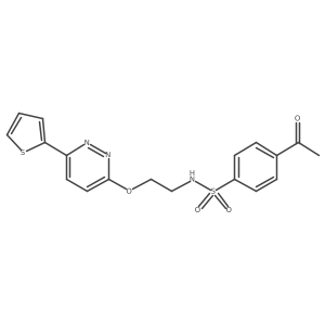 4-acetyl-N-(2-((6-(thiophen-2-yl)pyridazin-3-yl)oxy)ethyl)benzenesulfonamide Structure