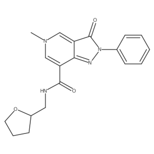 5-methyl-3-oxo-2-phenyl-N-((tetrahydrofuran-2-yl)methyl)-3,5-dihydro-2H-pyrazolo[4,3-c]pyridine-7-carboxamide Structure