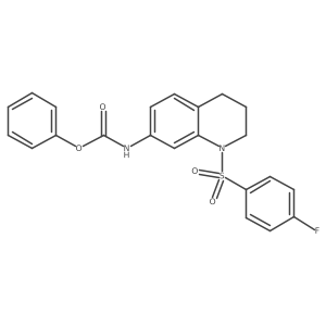 Phenyl (1-((4-fluorophenyl)sulfonyl)-1,2,3,4-tetrahydroquinolin-7-yl)carbamate结构式