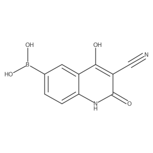 B-(3-cyano-1,2-dihydro-4-hydroxy-2-oxo-6-quinolinyl)boronic acid结构式