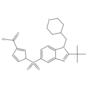 1-{[2-tert-butyl-1-(tetrahydro-2H-pyran-4-ylmethyl)-1H-benzimidazol-5-yl]sulfonyl}-1H-pyrrole-3-carboxylic acid Structure