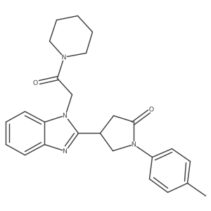 1-(4-methylphenyl)-4-{1-[2-oxo-2-(piperidin-1-yl)ethyl]-1H-1,3-benzodiazol-2-yl}pyrrolidin-2-one Structure