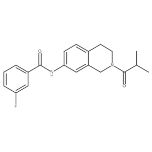 3-fluoro-N-(2-isobutyryl-1,2,3,4-tetrahydroisoquinolin-7-yl)benzamide结构式