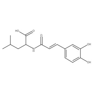 N-((2E)-3-(3,4-Dihydroxyphenyl)-1-oxo-2-propen-1-YL)-L-leucine Structure