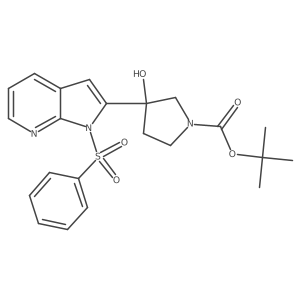 1,1-Dimethylethyl 3-hydroxy-3-[1-(phenylsulfonyl)-1H-pyrrolo[2,3-b]pyridin-2-yl]-1-pyrrolidinecarboxylate结构式