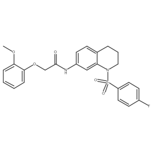 N-(1-((4-fluorophenyl)sulfonyl)-1,2,3,4-tetrahydroquinolin-7-yl)-2-(2-methoxyphenoxy)acetamide Structure