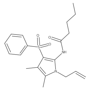 N-[4,5-dimethyl-3-(phenylsulfonyl)-1-(prop-2-en-1-yl)-1H-pyrrol-2-yl]pentanamide结构式