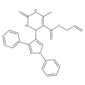 prop-2-en-1-yl 4-(1,3-diphenyl-1H-pyrazol-4-yl)-6-methyl-2-oxo-1,2,3,4-tetrahydropyrimidine-5-carboxylate结构式