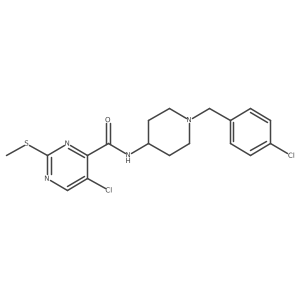 5-chloro-N-{1-[(4-chlorophenyl)methyl]piperidin-4-yl}-2-(methylsulfanyl)pyrimidine-4-carboxamide结构式