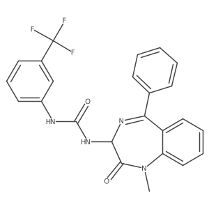 1-(1-Methyl-2-oxo-5-phenyl-2,3-dihydro-1H-benzo[e][1,4]diazepin-3-yl)-3-(3-trifluoromethyl-phenyl)-urea Structure