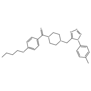 (4-butoxyphenyl)(4-((1-(p-tolyl)-1H-tetrazol-5-yl)methyl)piperazin-1-yl)methanone Structure