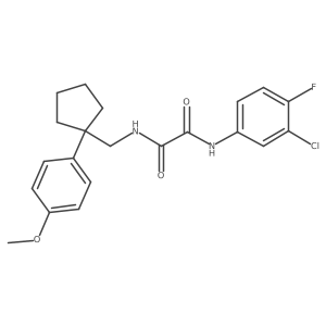 N1-(3-chloro-4-fluorophenyl)-N2-((1-(4-methoxyphenyl)cyclopentyl)methyl)oxalamide结构式