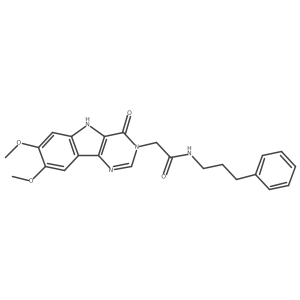 COc1cc2[nH]c3c(=O)n(CC(=O)NCCCc4ccccc4)cnc3c2cc1OC结构式