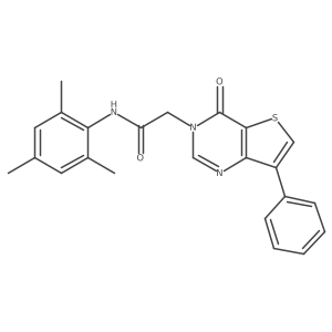 Cc1cc(C)c(NC(=O)Cn2cnc3c(-c4ccccc4)csc3c2=O)c(C)c1结构式