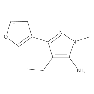 4-Ethyl-3-(furan-3-YL)-1-methyl-1H-pyrazol-5-amine结构式