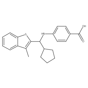 4-{[Cyclopentyl(3-methyl-1-benzothiophen-2-yl)methyl]amino}benzoic acid结构式