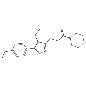 2-((1-ethyl-5-(4-methoxyphenyl)-1H-imidazol-2-yl)thio)-1-(piperidin-1-yl)ethanone Structure