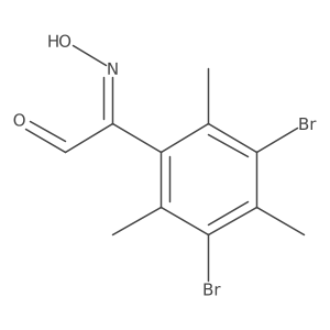3,5-Dibromo-I+/--(hydroxyimino)-2,4,6-trimethylbenzeneacetaldehyde Structure