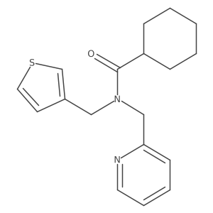 N-(pyridin-2-ylmethyl)-N-(thiophen-3-ylmethyl)cyclohexanecarboxamide结构式