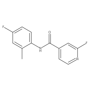 2-fluoro-N-(4-fluoro-2-methylphenyl)pyridine-4-carboxamide结构式