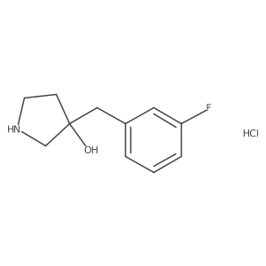 3-(3-Fluorobenzyl)pyrrolidin-3-ol hydrochloride结构式