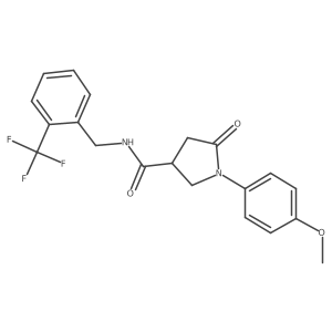 1-(4-methoxyphenyl)-5-oxo-N-{[2-(trifluoromethyl)phenyl]methyl}pyrrolidine-3-carboxamide结构式