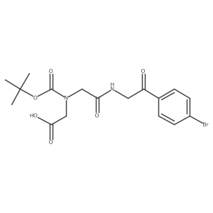 ({[2-(4-Bromo-phenyl)-2-oxo-ethylcarbamoyl]-methyl}-tert-butoxycarbonyl-amino)-acetic acid结构式