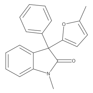 1,3-Dihydro-1-methyl-3-(5-methyl-2-furanyl)-3-phenyl-2H-indol-2-one Structure