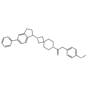 2-(5-methoxypyridin-2-yl)-1-[2-[(1R)-5-pyrimidin-2-yl-2,3-dihydro-1H-inden-1-yl]-2,7-diazaspiro[3.5]nonan-7-yl]ethanone结构式