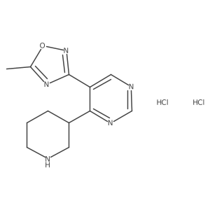 5-Methyl-3-(4-(piperidin-3-yl)pyrimidin-5-yl)-1,2,4-oxadiazole dihydrochloride结构式