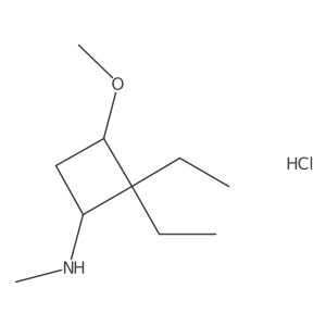 2,2-diethyl-3-methoxy-N-methylcyclobutan-1-amine hydrochloride Structure