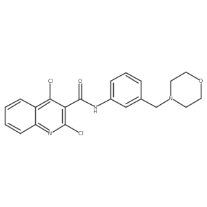 2,4-dichloro-N-{3-[(morpholin-4-yl)methyl]phenyl}quinoline-3-carboxamide结构式